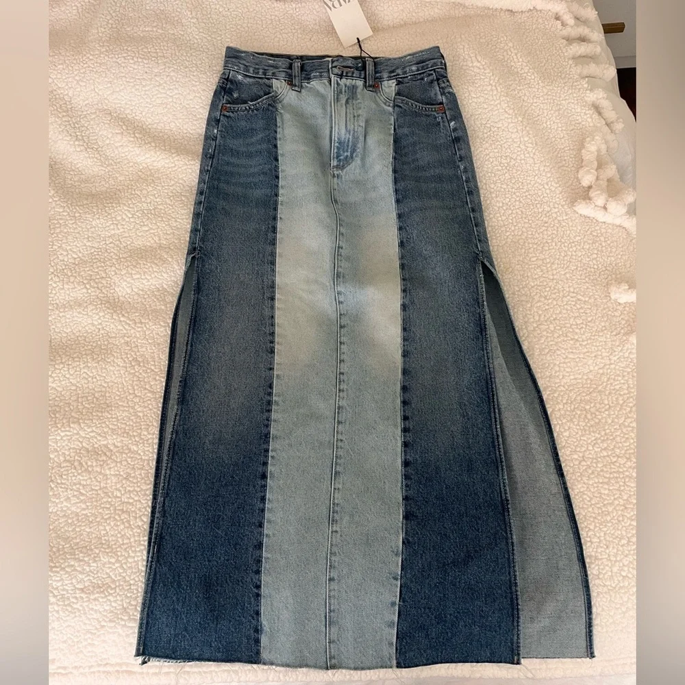Zara Denim Maxi Skirt Size Small NWT - Picture 2 of 6